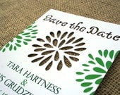 Die Cut Save the Date Card with Flower Blossom Design