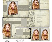 INSTANT DOWNLOAD Photography Graduation Announcement Template Set  "Vintage Elegance"