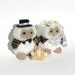 Bride Groom Owl, Plush Vintage Ganz Wedding Cake Topper, 1985