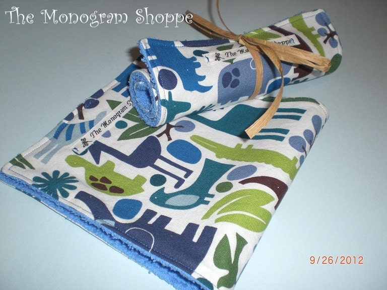 Burp Cloths - Set of 2 - Jungle Safari Burpies