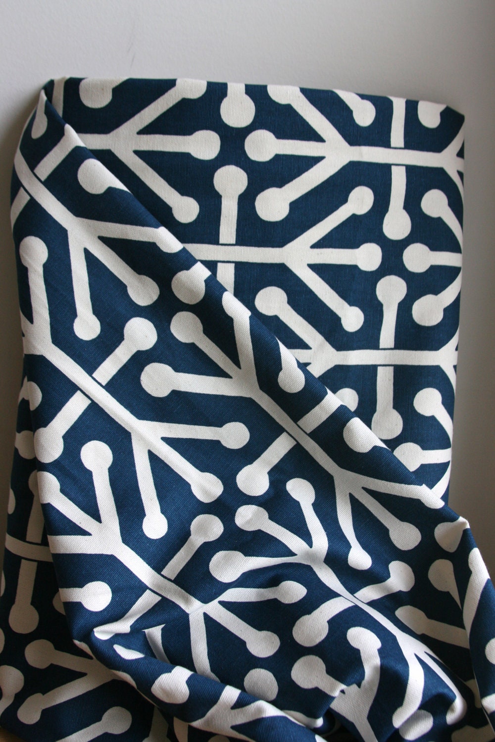 Aruba Feliz in Blue / Natural Home Decor Weight Fabric from Premier Prints - ONE YARD