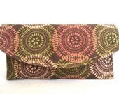 Boho Clutch Purse, Small Purse, Brown, Coral, Green, Light Pink, Faux Leather
