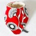 Bandana dribble bib - Flowers, red, white, black - UK seller