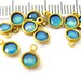 White Opal Sky Blue crystal dangles drops brass one ring channel set 10 pieces-designer jewelry supplies findings components