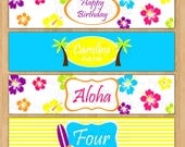 Hawaiian - Aloha - Luau Water Bottle Wraps - Water Bottle Labels - Printable Il_170x135