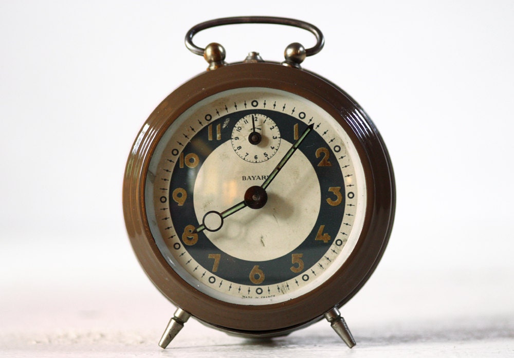 Vintage French BAYARD Alarm clock - Brown
