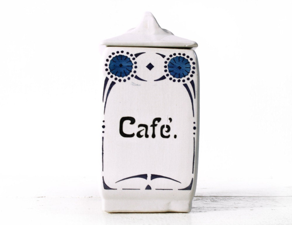 BEAUTIFUL French ART DECO Coffee ceramic Canister Niderviller