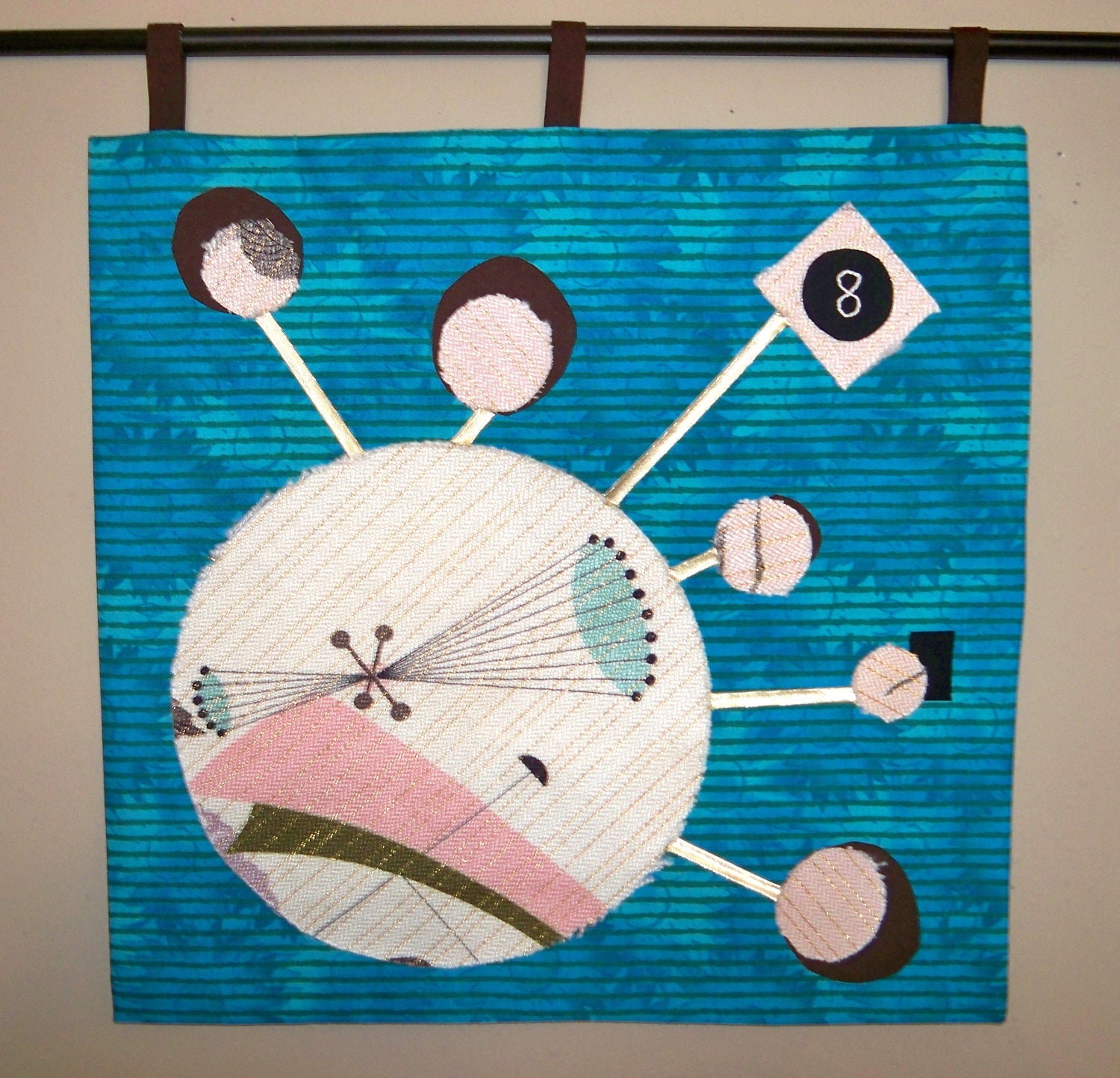 Atomic, Mid Century Modern, Waverly, Vintage, Magic 8 Ball, George Nelson. Sputnik, Pink, Turquoise - MadokiArts