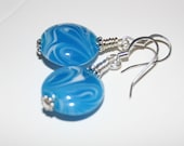 Earrings - Turquoise Blue Lampwork Beads - GlenmarcGifts
