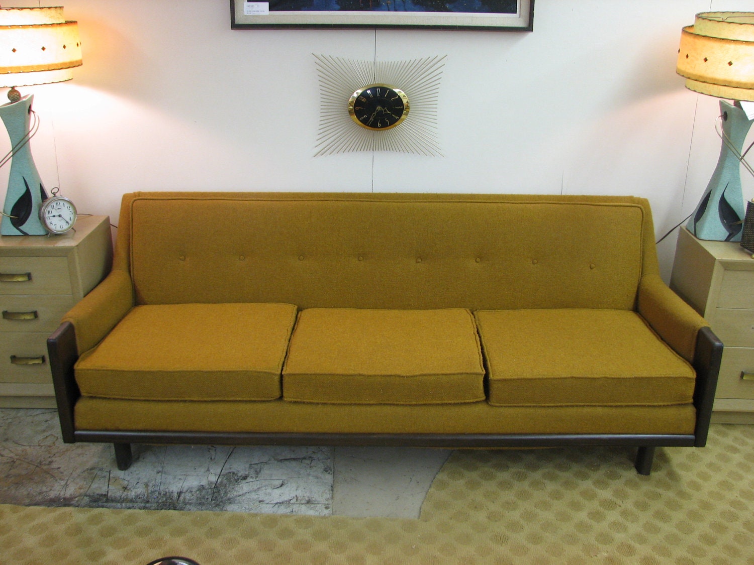 Mid Century Modern, danish, retro, vintage upholstered sofa Discounted Shipping lower 48 states