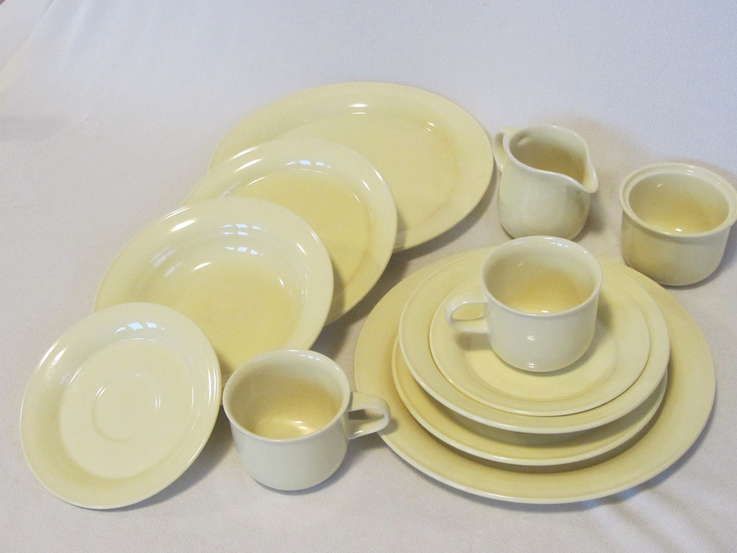 Vintage Nancy Calhoun Yellow Dinnerware by TheEverlastingGarden
