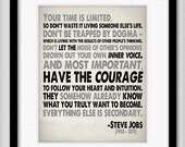 Steve Jobs Quote in Black and Grey - Your Time is Limited - archival giclee art print 8x10
