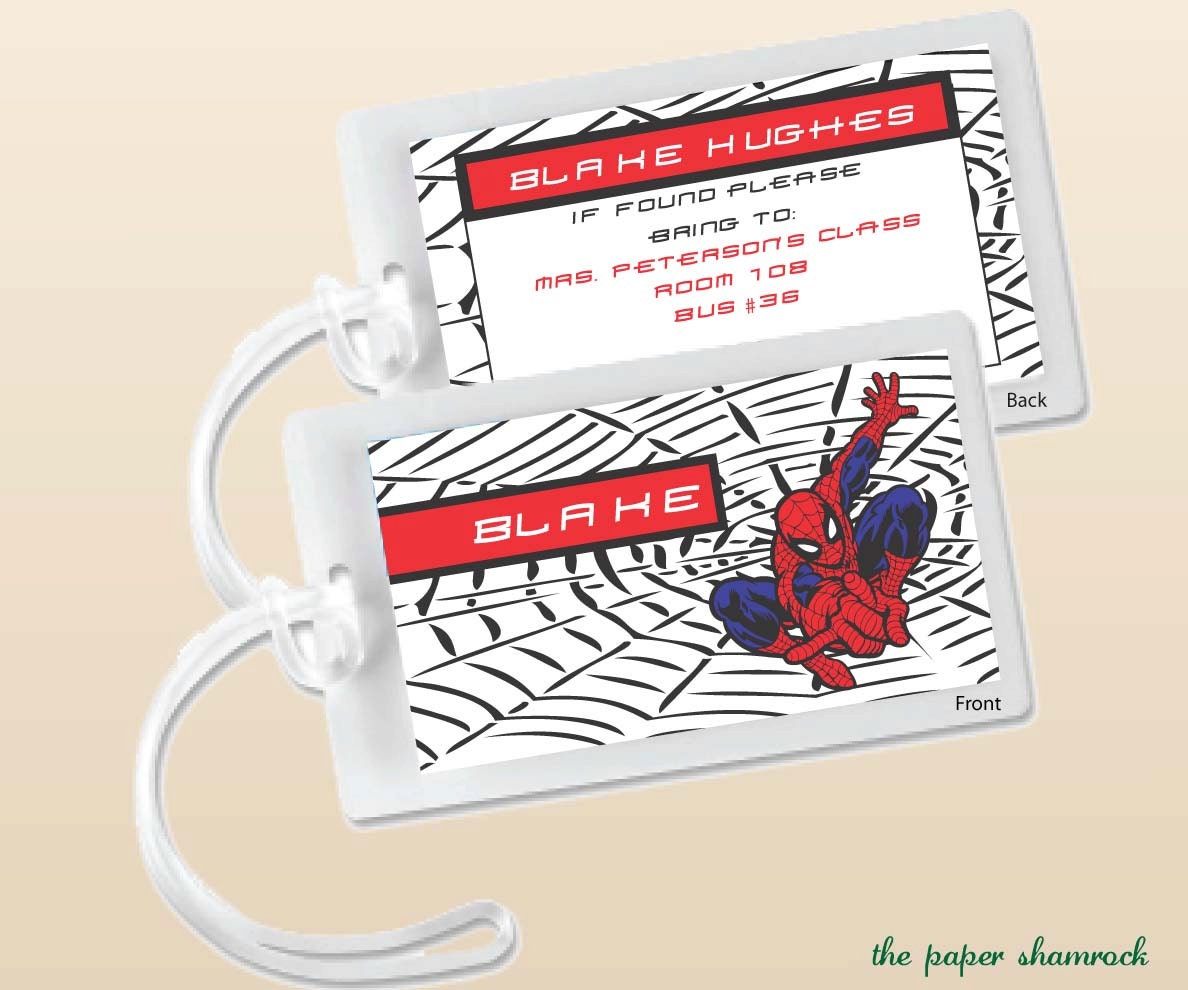 Spiderman Custom Bag Tag or Luggage Tag Il_570xn