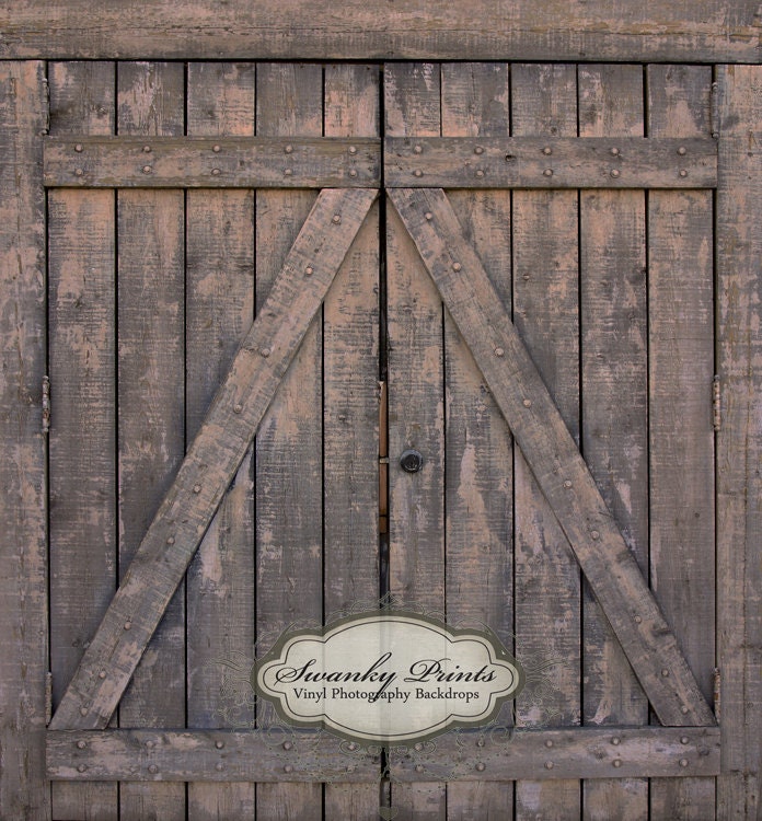 NEW ITEM 6ft x 6ft Dark Barn Doors / Vinyl Photography Backdrop Floordrop Newborn photos