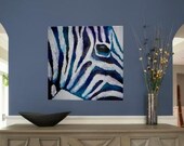 Zebra in Purple and Teal (Original Acrylic painting on canvas) Kim.T '12