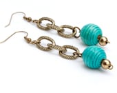 Turquoise and Gold Earrings