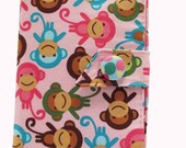 Adorable Happy Monkeys Pink E-Reader Bifold Cover