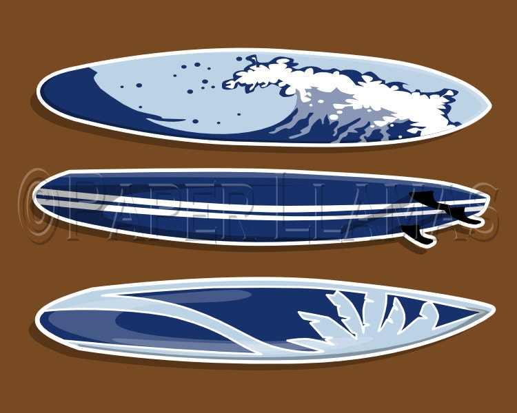 surf art prints - surf boards set 1 - surfer dude surfer girl - childrens art surfing decore