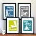 Kids Bathroom Art Prints, Wash Your Hands, Brush Your Teeth, children's bathroom wall art -  Pick 3 - Bathroom rules art for the bathroom