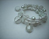 Memory wire wrapped bracelet white