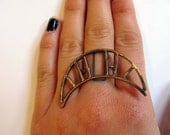 Brass and Silver Crescent Ring