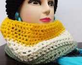 Vegan Crochet Cowl, Canary Yellow Earthy Hippie Free Spirit / Gypsy Handmade (Or Choose Your Favourite Colours)