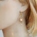 Bridal Earrings - Pearls and Rhinestone,Silver,Pink Champagne Pearls,Real Genuine Pearls Earrings,Vintage Victorian Wedding Jewelry