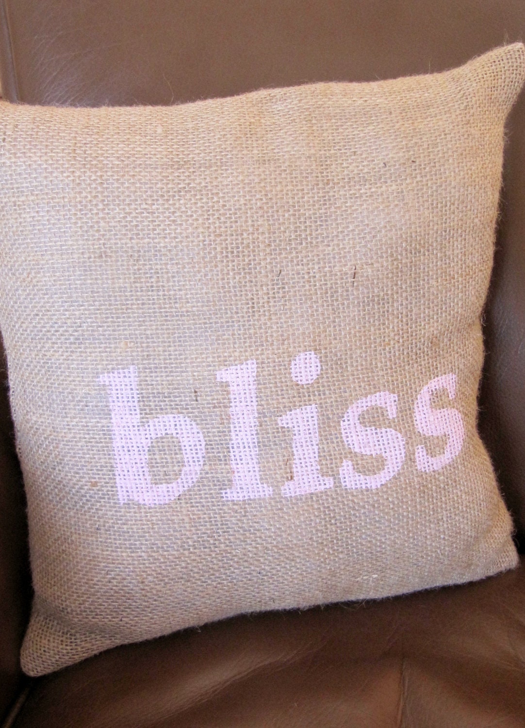 bliss in pink : Sweet Burlap Accent Pillow - SweetBennett
