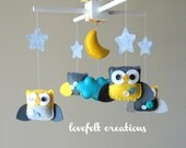 Baby Crib Mobile - Baby Mobile - Owl Baby Mobile - Mobile Owls - Nursery Mobile - Neutral Mobile - You can pick your colors :)