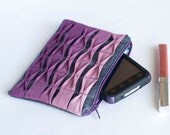 Textured Ombre Zipper Pouch, Purple