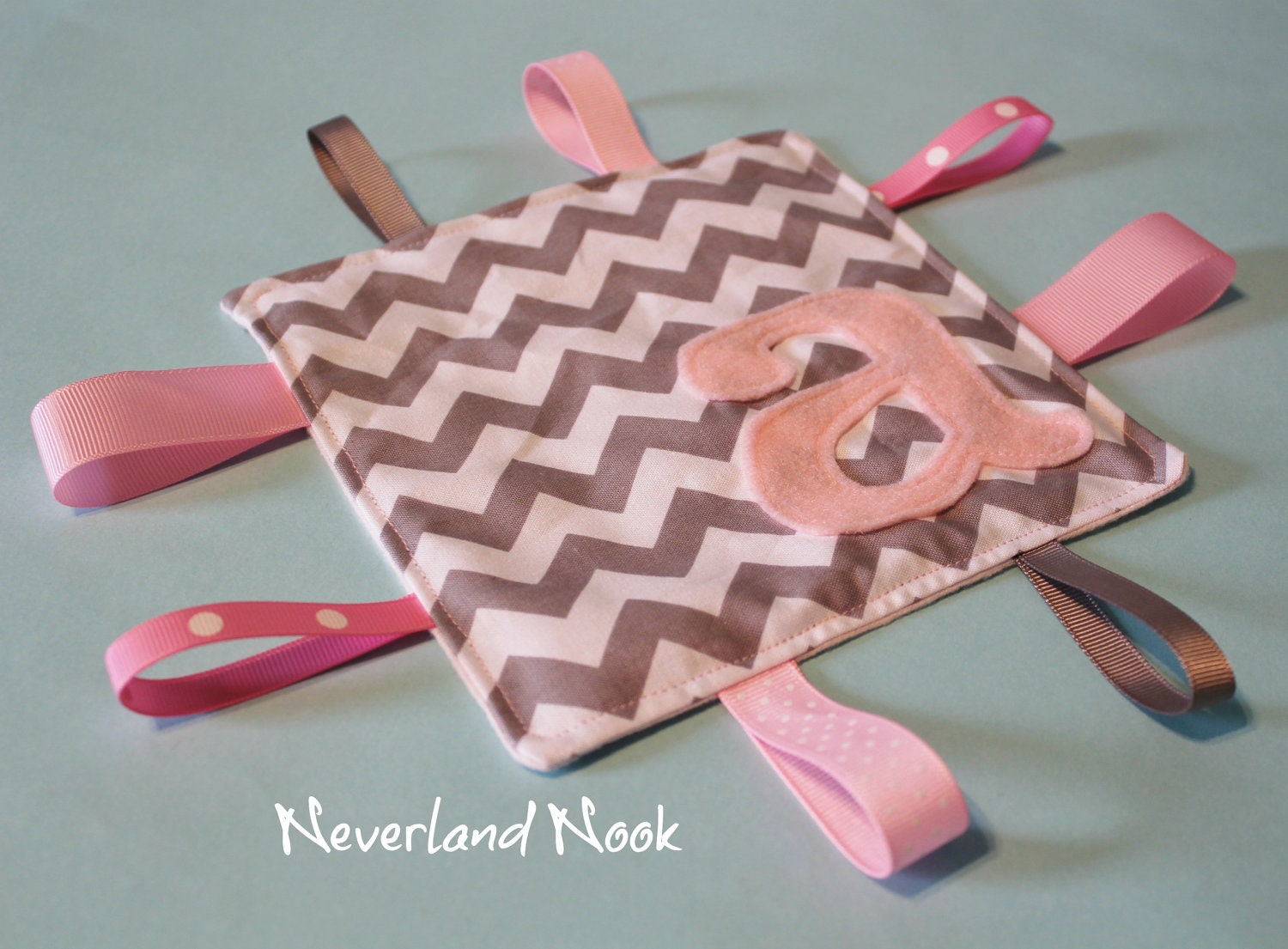 Personalized Crinkle Ribbon Sensory Toy - Crinkle Chevron Blanket - Crinkle Toy - Sensory Baby Toy - Riley Blake Chevron Fabric