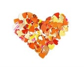 100 little orange hearts punches - confetti