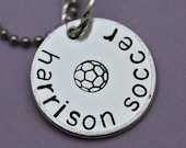 Soccer Personalized Hand Stamped Necklace, customized just for you