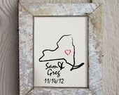 NEW YORK WEDDING gift - 8x10 - personalized print with custom date and names