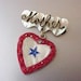 Charming World War 11 "Son In Service" Brooch with Mother-of-Pearl and Rhinestone Heart