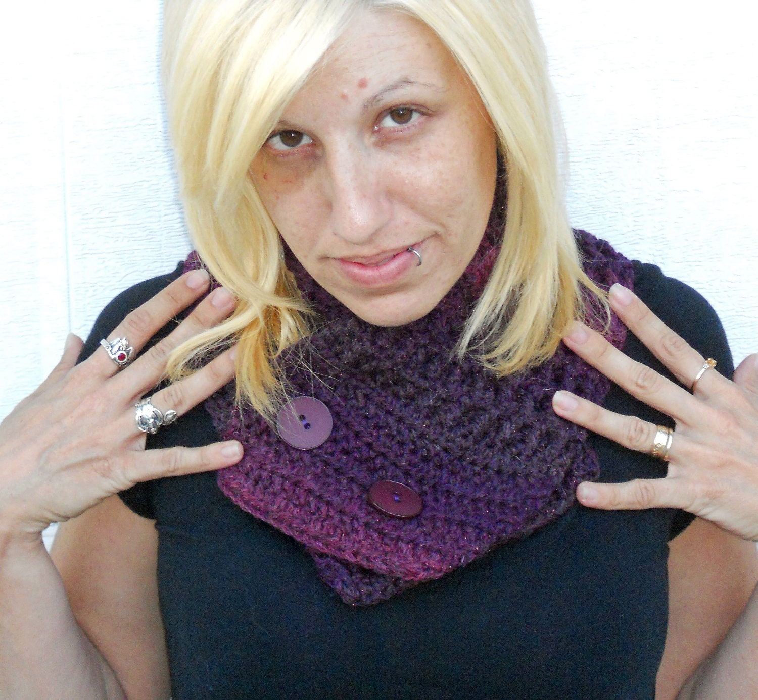 Sunset sparkle scarflette, neckwarmer, scarf