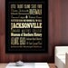 Gigantic Typography Art Poster of Jacksonville, Florida - Subway Roll Art 40X55 - Jacksonville's Attractions Wall Art Decoration - LHA-187
