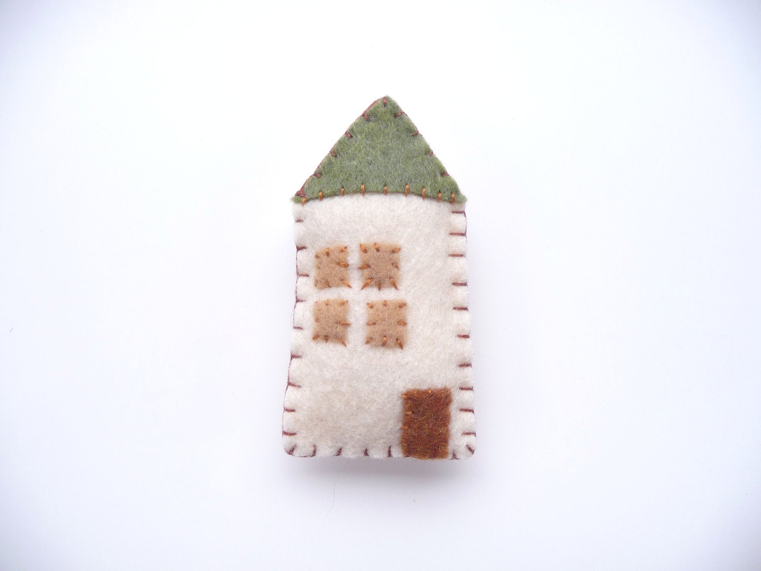 Cottage magnet in cream and green, style number four - WillowandQuail