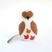 Autumn leaves owl soft sculpture made from felt and fiber