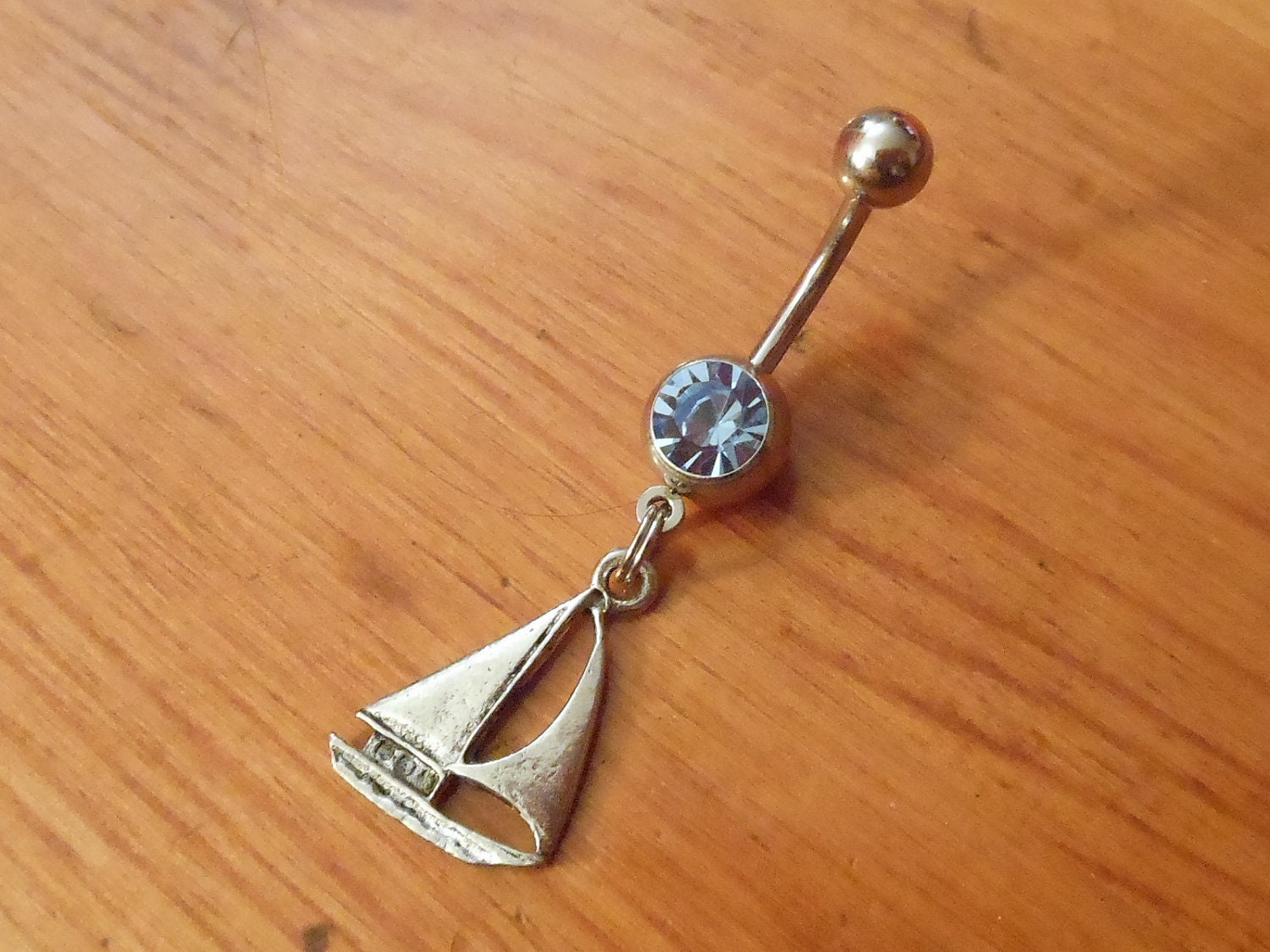 Belly Button Ring - Body Jewelry - Sail Boat Belly Button Ring