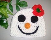 Baby Mrs. Snowman Hat Crochet - Newborn NB Beanie Boy Girl Costume Halloween Thanksgiving Costume Photo Prop Christmas Gift Winter Outfit