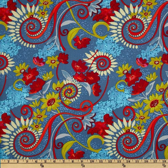 Nel Whatmore - Free Spirit - Katherine's Wheel Collection - Floral Wheel- Turquoise