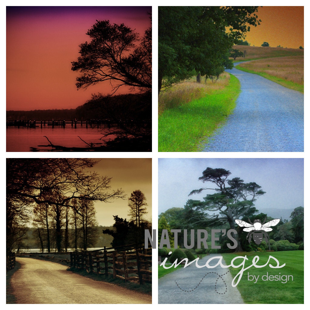 Tile Coaster Set - Four Landscape Coasters - Serenity Landscape Collection