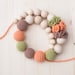 Nursing necklace / Teething necklace / Crochet nursing necklace - Green Peach Beige