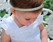 Embroidered Headband - Baby Flower Headband - delicate embroidered ribbon - newborn - baby - toddler - child - adult