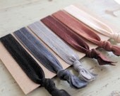 6 Elastic Hair Ties - The Neutrals - Knotted Elastic Hair Ties