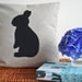 Rabbit Silhouette Pillow cover, Bunny Cushion Cover for Children's Nursery