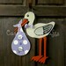 New Baby Girl Stork Door Hanger Door Decor - It's a girl, New Baby Wreath