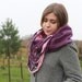 Women infinity scarf - Cobweb felted wool Circle scarf - necklace / pink purple blush violet - ready to ship