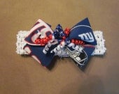 NFL New York Giants Headband Hair Bow Baby Girl